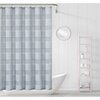 Homeroots 72 x 70 x 1 in. Silver Striped Embroidered Shower Curtain 399739